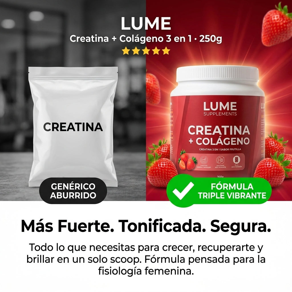 LUME Creatina + Colágeno 3 en 1 · 250g