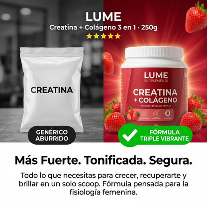 LUME Creatina + Colágeno 3 en 1 · 250g