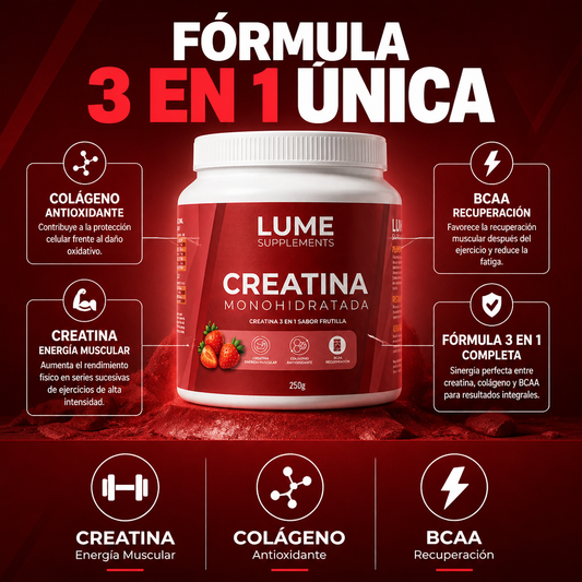 LUME Creatina + Colágeno 3 en 1 · 250g