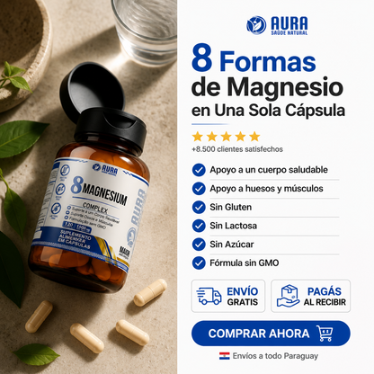 8 Magnesium Complex 1500mg - AURA (120 Cápsulas)