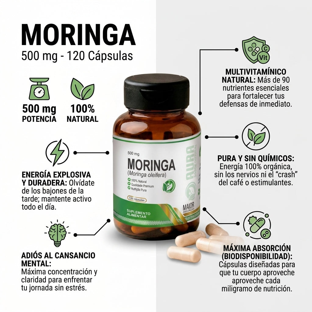 Moringa 500 mg - 120 Cápsulas