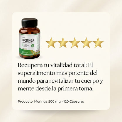 Moringa 500 mg - 120 Cápsulas